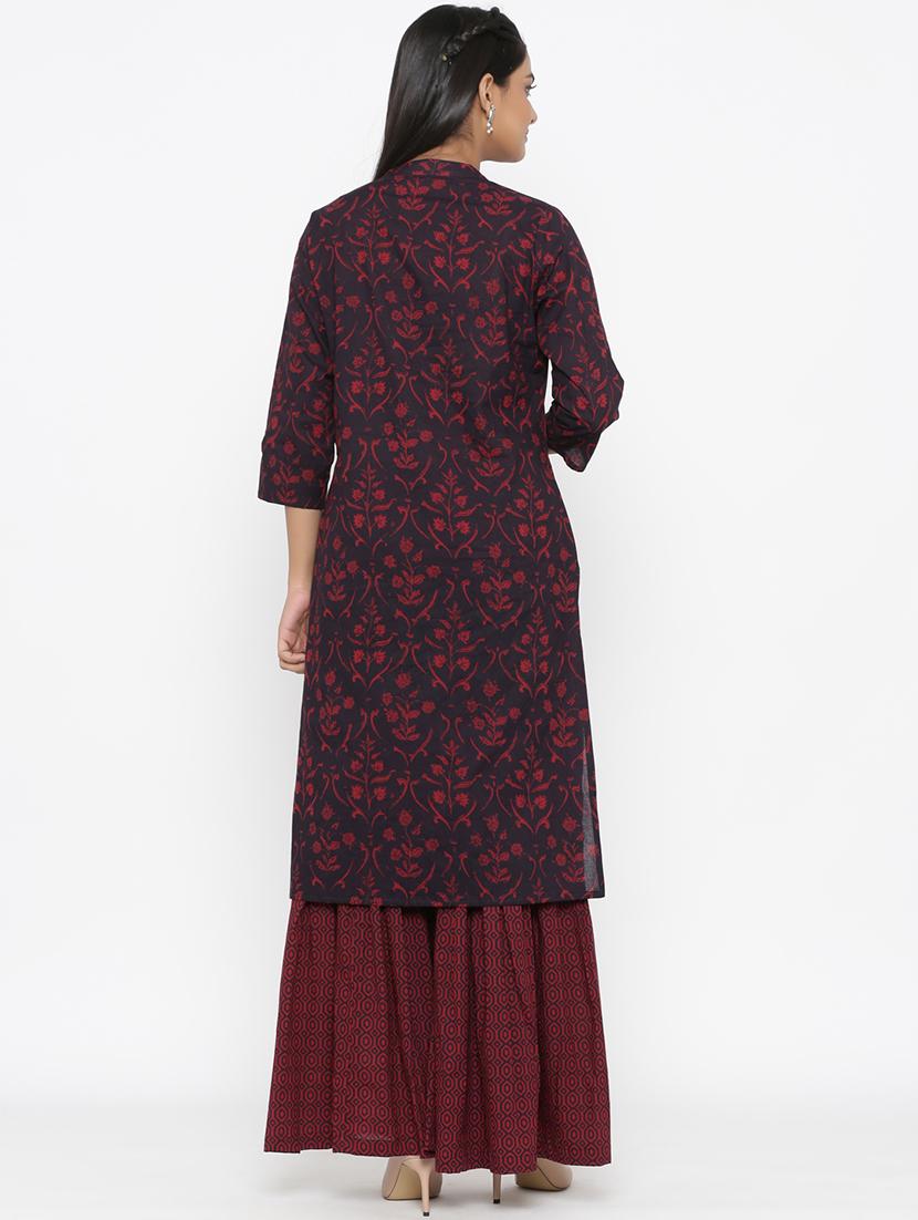 floral print kurta sharara set - 17587111 - Standard Image - 2