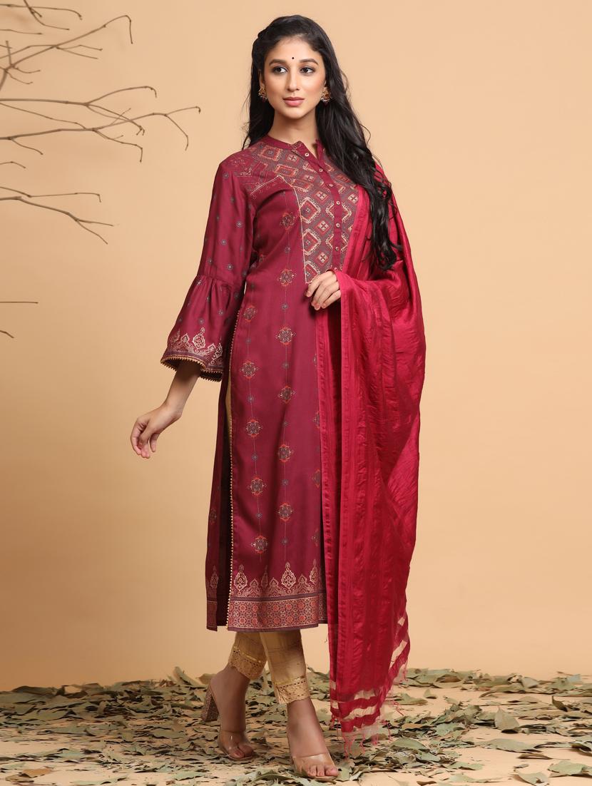 women's straight kurta - 17588662 - Standard Image - 2