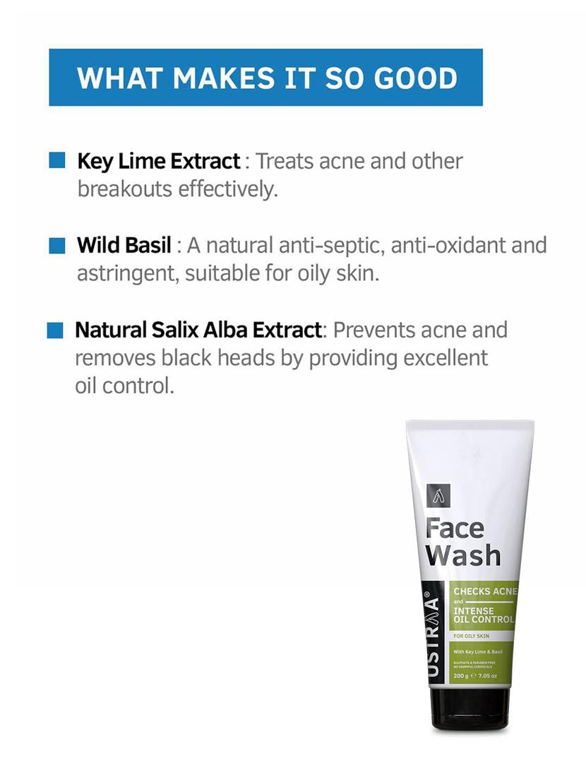 ustraa face wash - oily skin (checks acne & oil control) - 200g - 17600481 - Zoom Image - 3