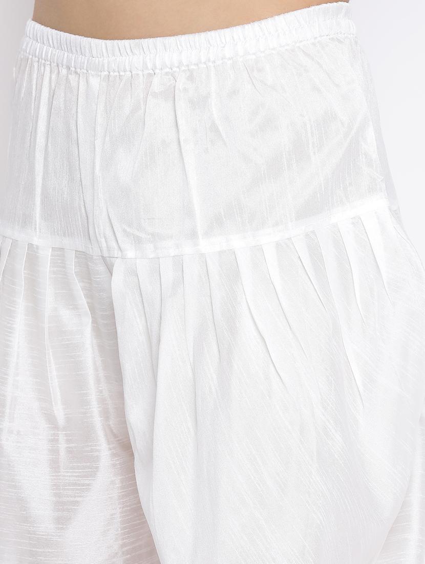 white dhoti kurta set with blue printed nehru jacket - 17633335 - Zoom Image - 5