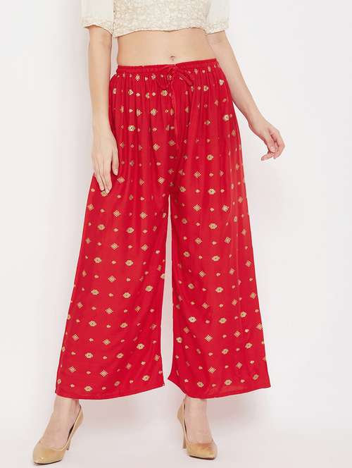 red rayon palazzos - 17656925 - Very Small Image - 1