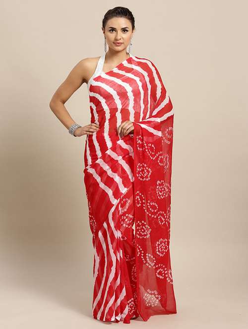 women printed saree with blouse - 17695680 - Very Small Image - 1