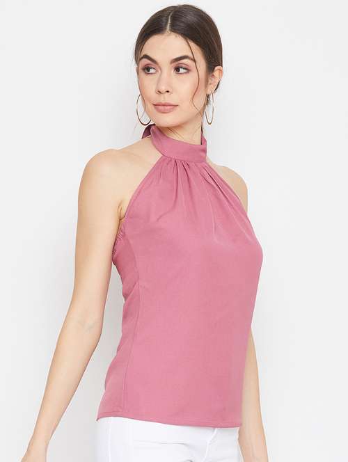 halter neck solid top  - 17709301 - Very Small Image - 1