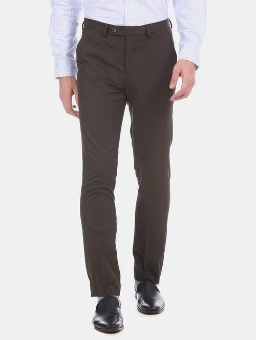 grey textured flat front formal trouser - 17731150 - Very Small Image - 1