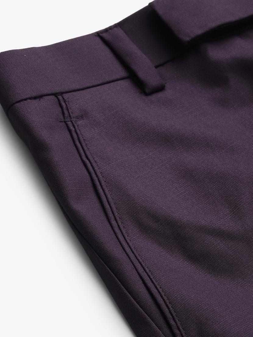 black solid flat front formal trouser - 17733811 - Standard Image - 4