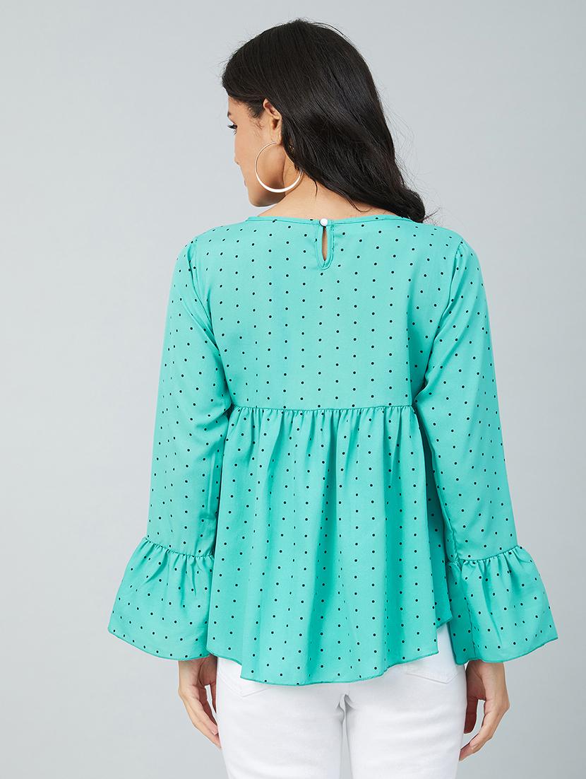 women's peplum crew neck top - 17739273 - Standard Image - 3