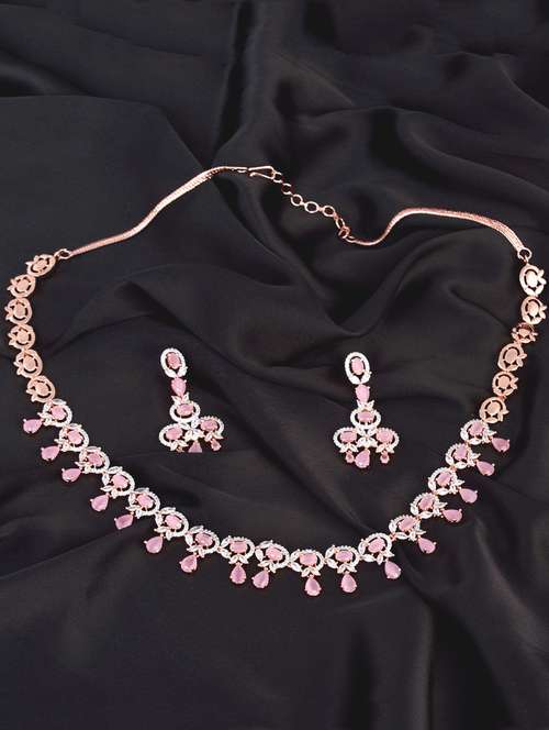 pink brass necklaces and earring - 17761604 - Very Small Image - 1