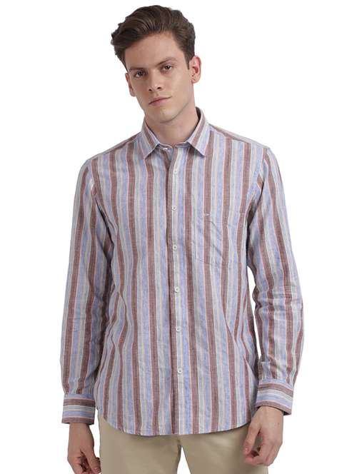 grey striped casual shirt - 17767086 - Very Small Image - 1