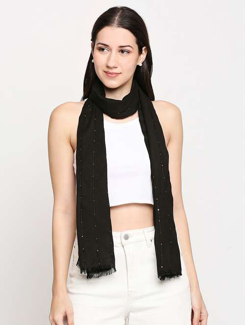 black viscose scarf - 17771387 - Very Small Image - 1