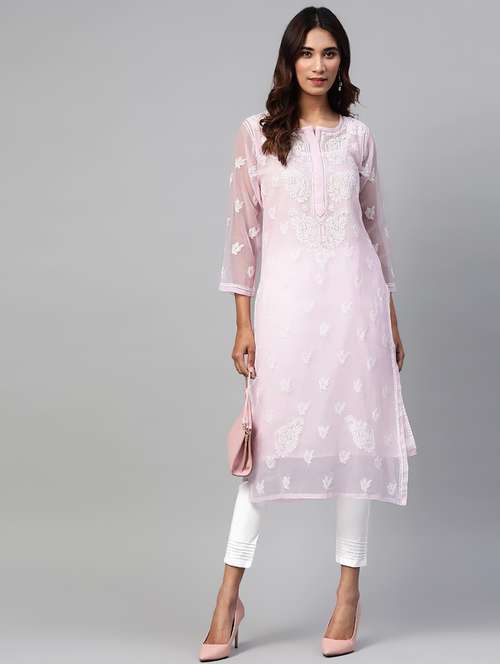 ada hand-embroidered pink kurta pant set - 17782247 - Very Small Image - 1