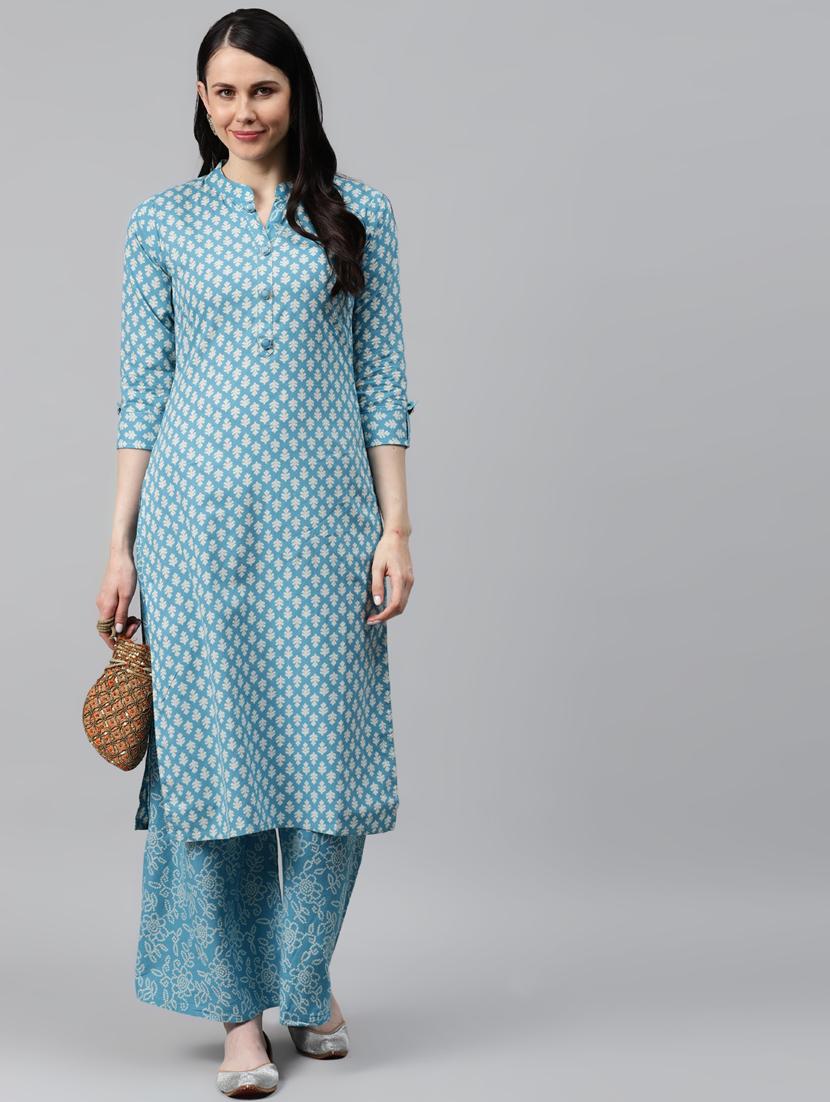 printed kurta palazzo set - 17794535 - Standard Image - 2