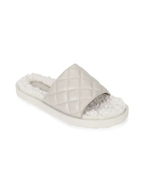 white pu slides flip flops - 17806875 - Very Small Image - 1