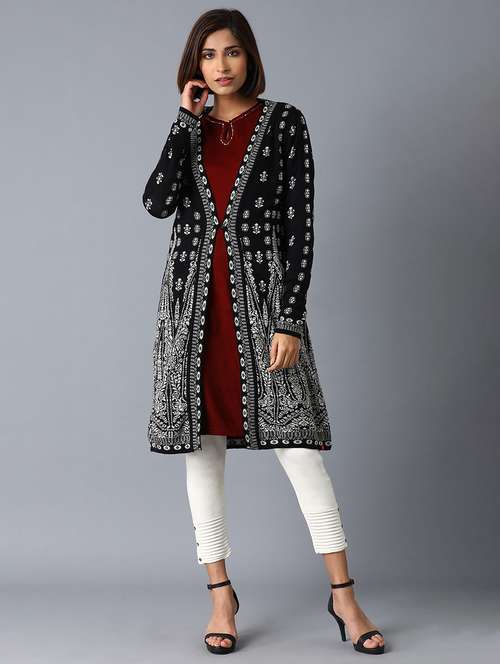 black self design cardigan - 17818366 - Very Small Image - 1