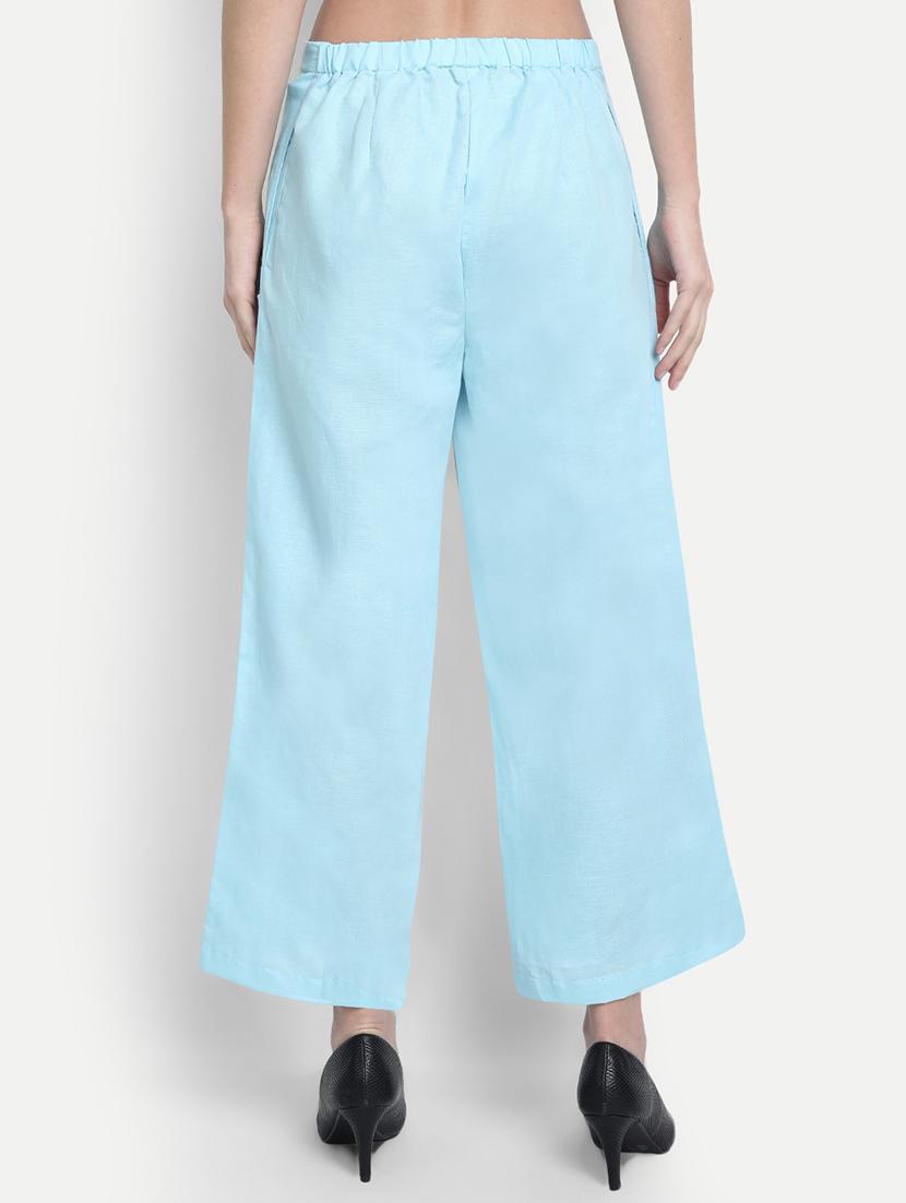 women solid mid rise wide leg trouser - 17832553 - Zoom Image - 2