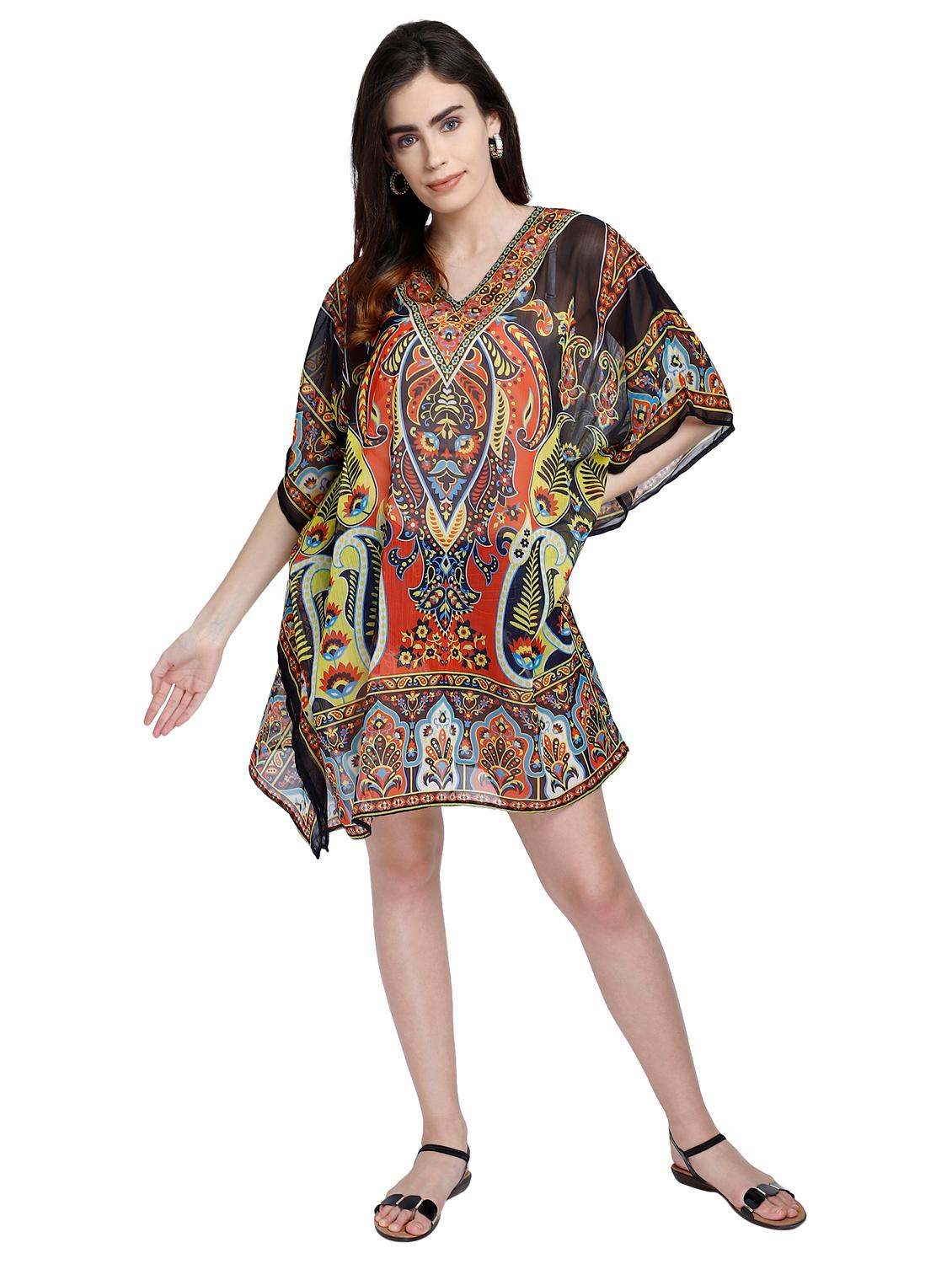 v-neck paisley kaftan dress - 17837758 - Zoom Image - 3