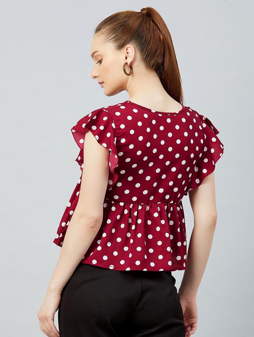women's peplum v neck top - 17839157 - Standard Image - 2