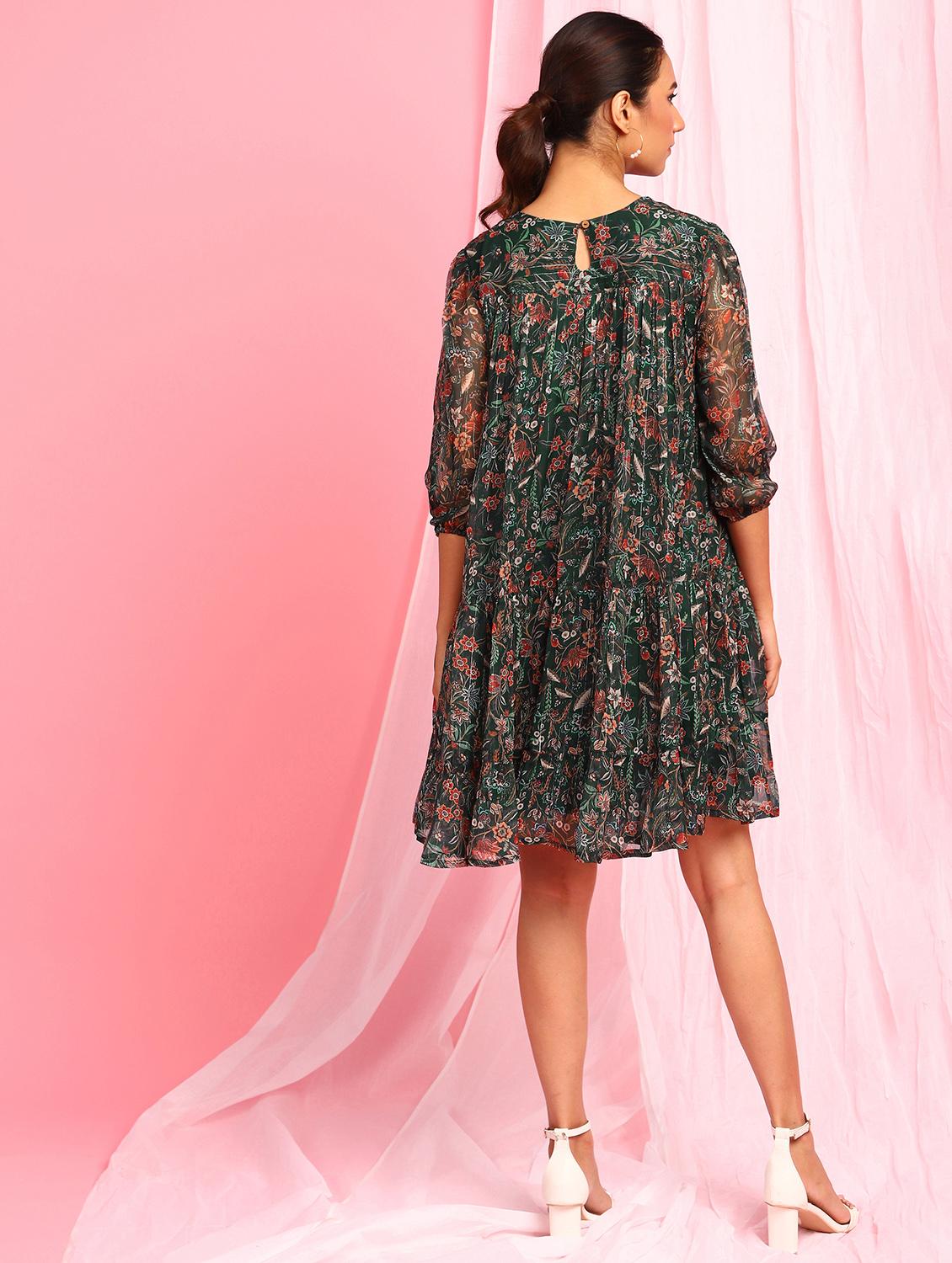 women's fit & flare floral dress - 17845935 - Standard Image - 2