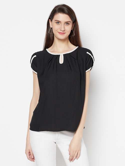 women's straight key hole neck top - 17853816 - Very Small Image - 1