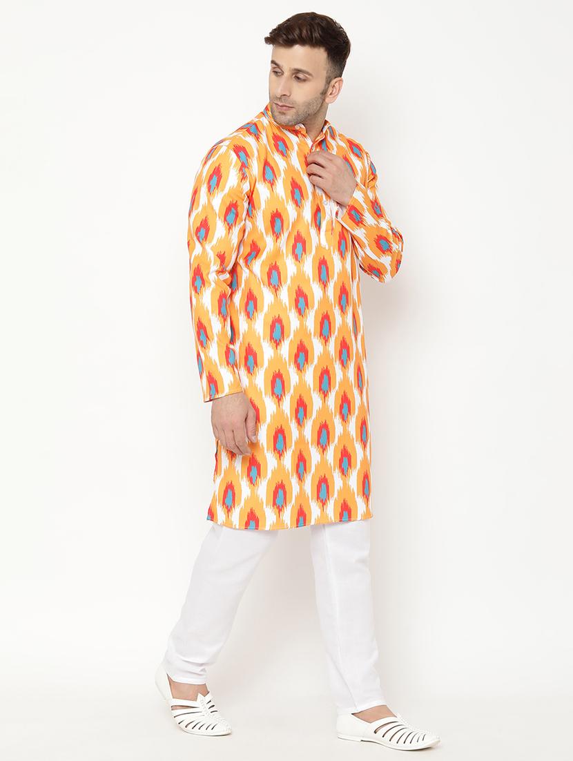 orange printed kurta pyjama set - 17855843 - Zoom Image - 2