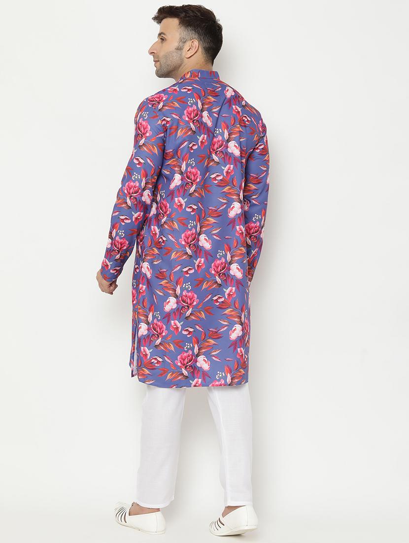 purple floral kurta pyjama set - 17855879 - Standard Image - 3