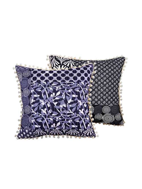 indhome life reversible premium cotton cushion covers- 'japuri printed' , traditional katha work embroider collection - 17892861 - Very Small Image - 1