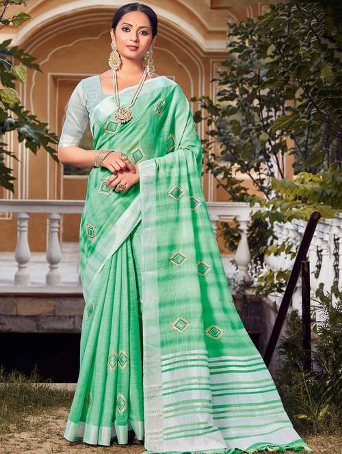 women's embroidered saree with blouse - 17970761 - Very Small Image - 1