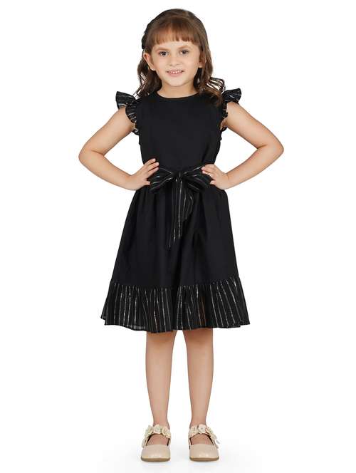 girls round neck short sleeves frock - 17976610 - Very Small Image - 1