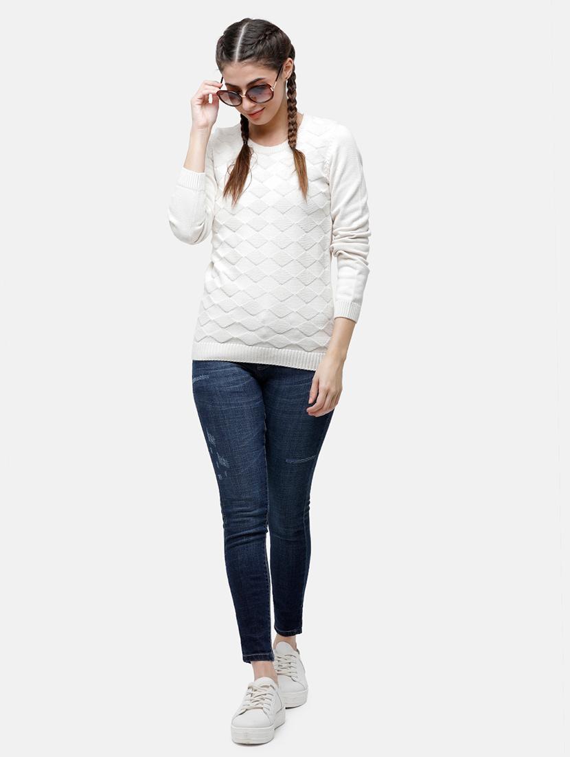 round neck solid self design pullover - 17976971 - Standard Image - 3