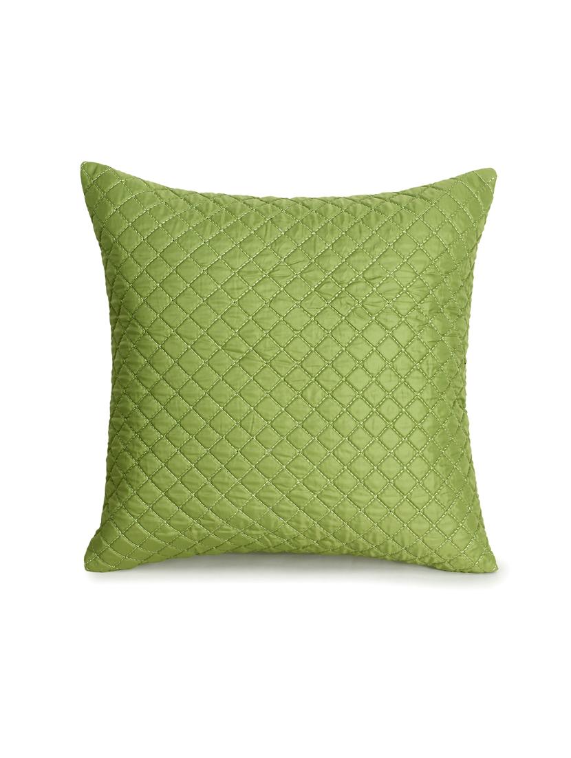 mezposh rasta parrot green polyester checked quilted cushion cover (16"x16") - 17977786 - Standard Image - 3