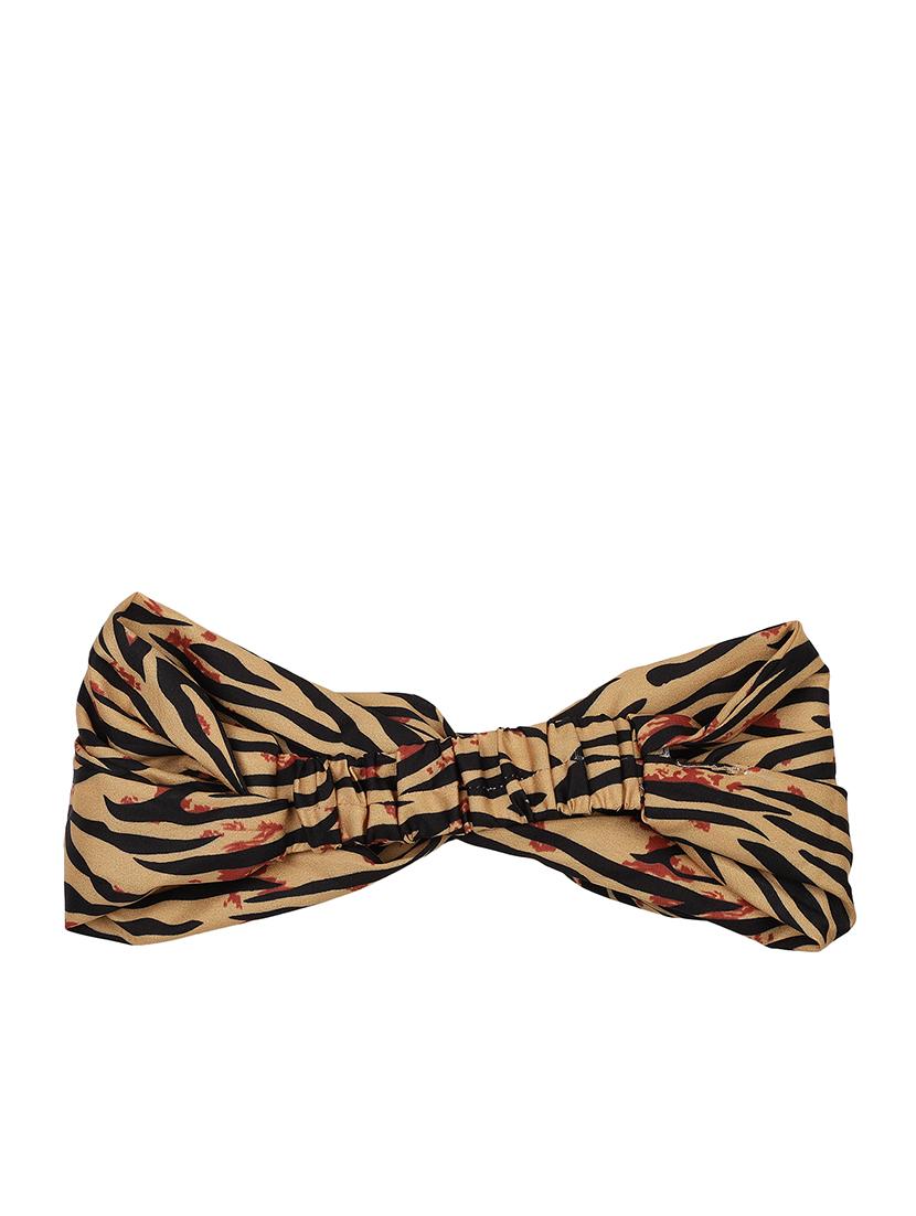yellow printed viscose headband and scrunchy combo pack - 17987266 - Standard Image - 3