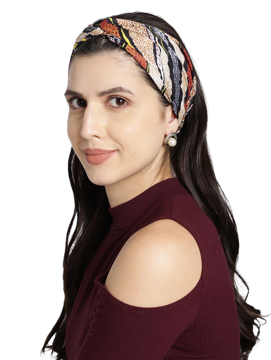 multi-color printed viscose knot design headband - 17987273 - Standard Image - 2