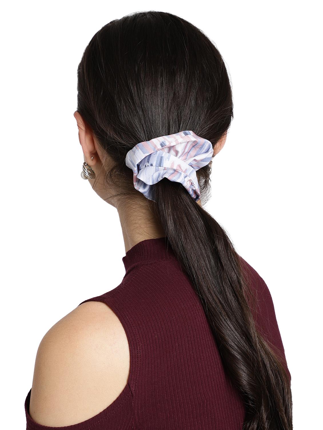 set of 3 multi-color printed viscose scrunchies - 17987299 - Standard Image - 3