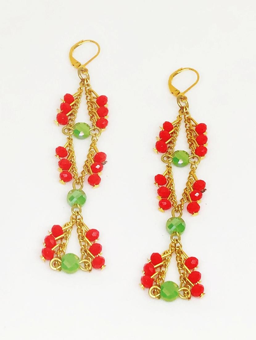 red crystal chandellier earring - 18013788 - Zoom Image - 2