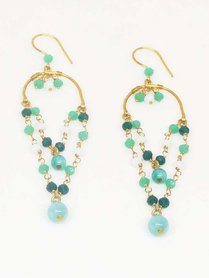 multi colored crystal drop earring - 18013790 - Zoom Image - 2