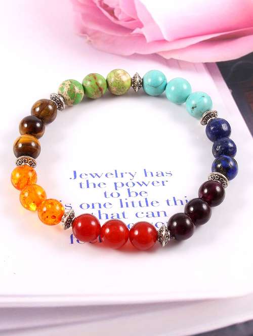 multi colored crystal beaded bracelet - 18014457 - Very Small Image - 1