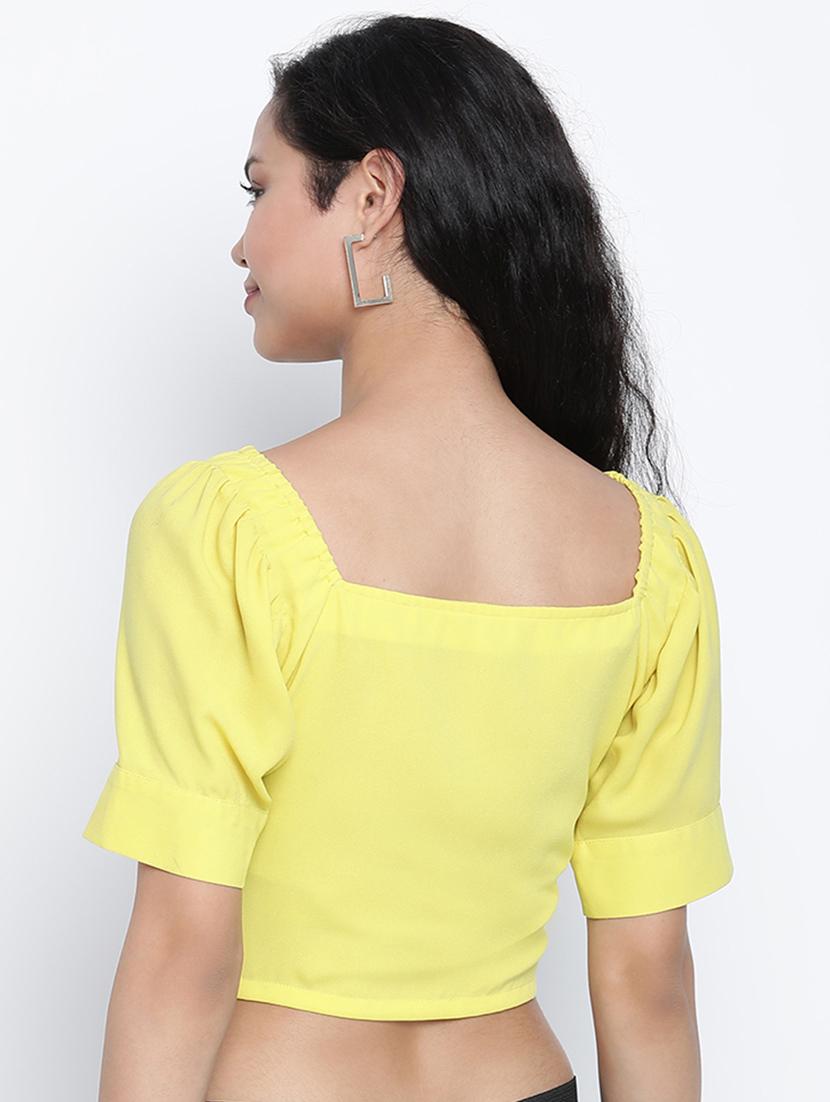 women's crop tie-up neck top - 18014753 - Standard Image - 2