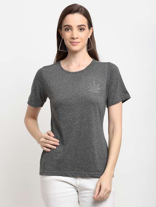 round neck solid tee  - 18020355 - Very Small Image - 1