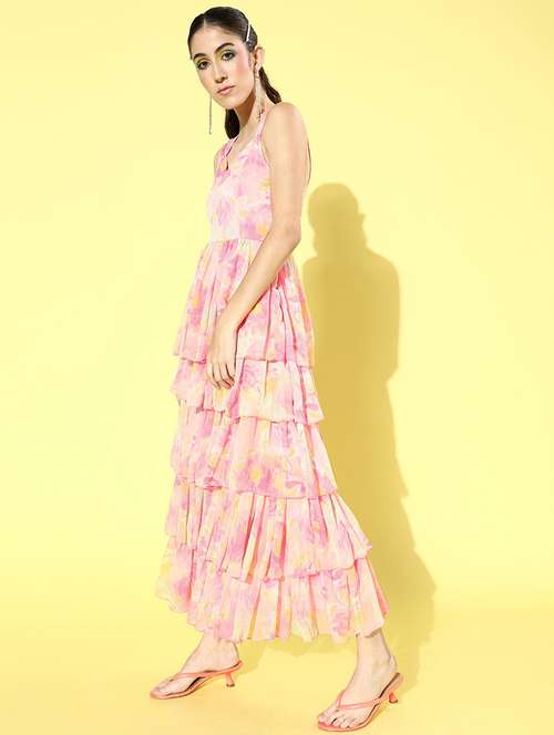 women's layered floral dress - 18041398 - Very Small Image - 1