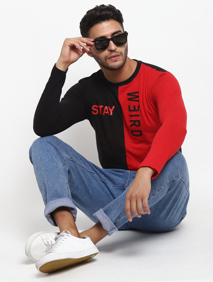 black color block t-shirt - 18049825 - Standard Image - 4