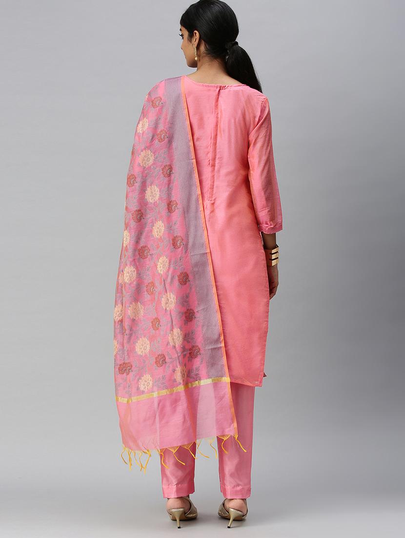 embroidered unstitched suit set - 18113088 - Zoom Image - 2