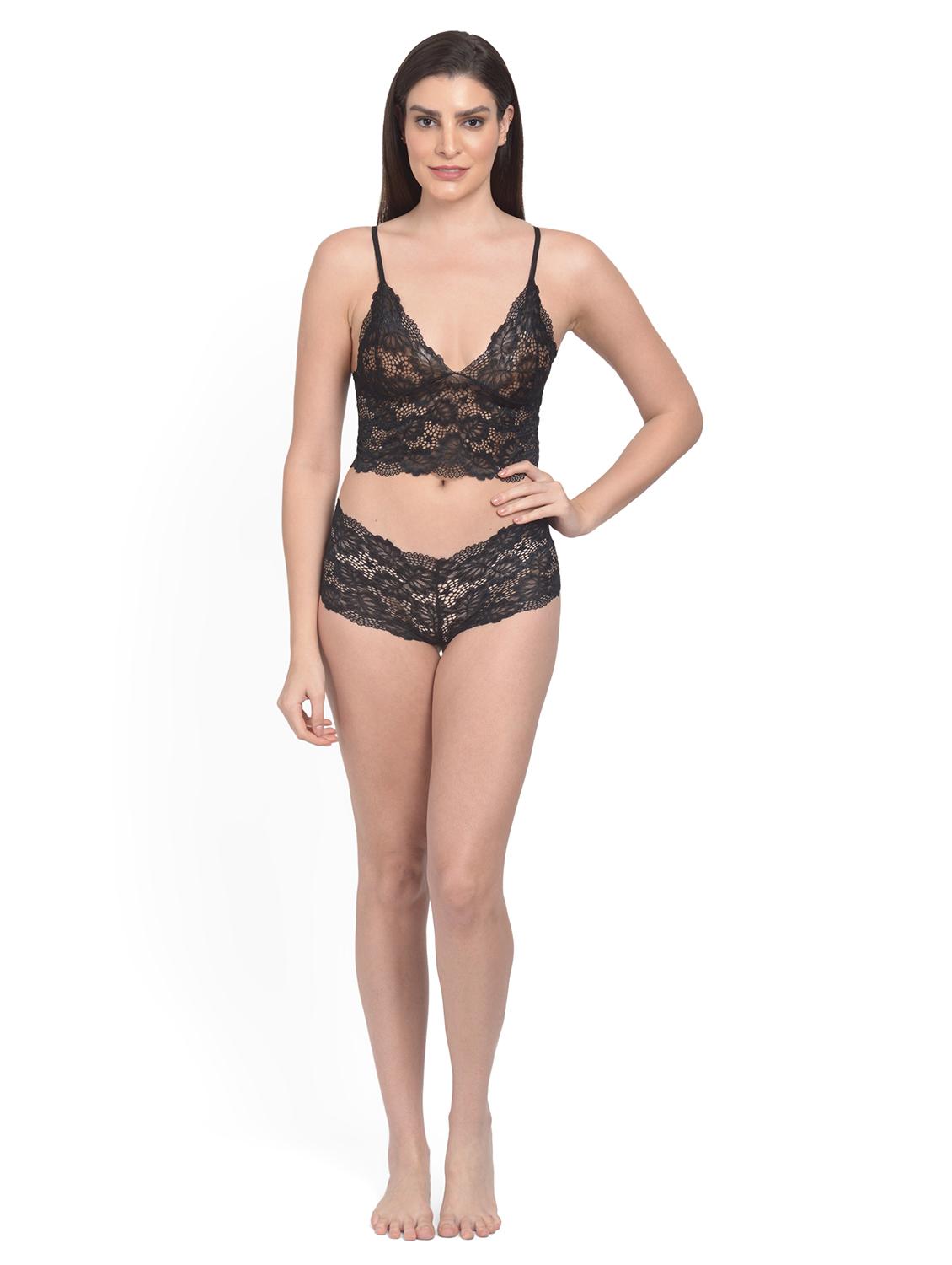 black net bras and panty set - 18138512 - Standard Image - 3