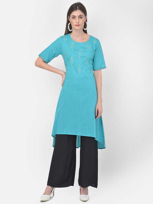 women's high-low kurta - 18141352 - Very Small Image - 1