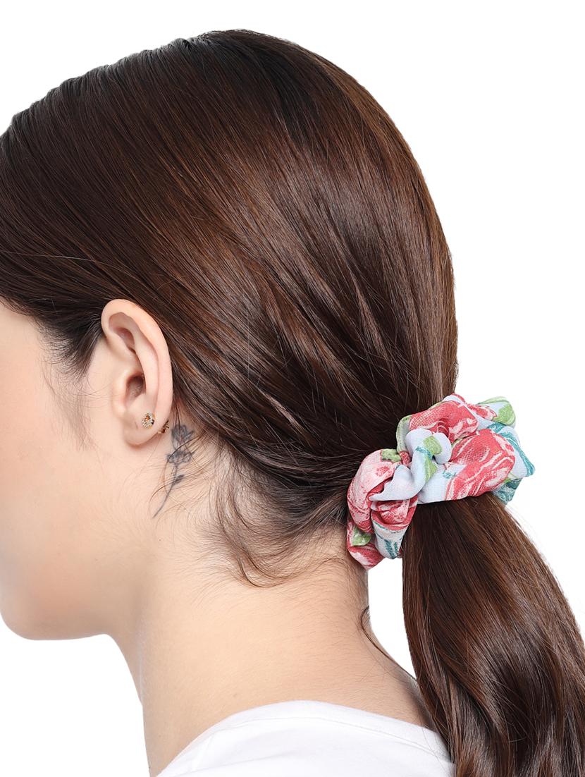 set of 5 multi coloured printed scrunchies - 18143604 - Standard Image - 3
