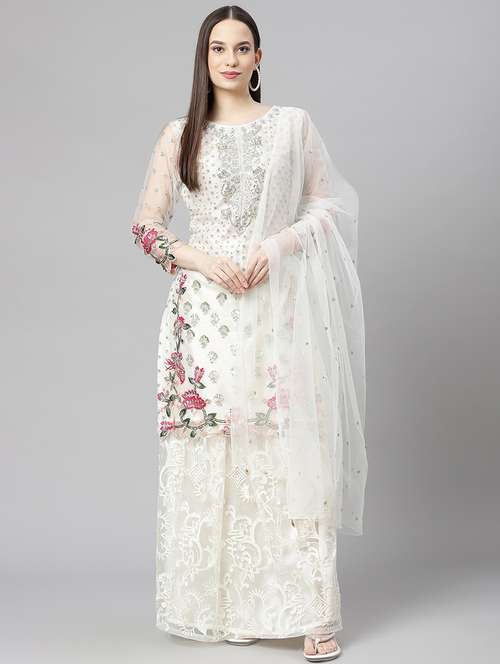 white unstitched suit set - 18145242 - Very Small Image - 1