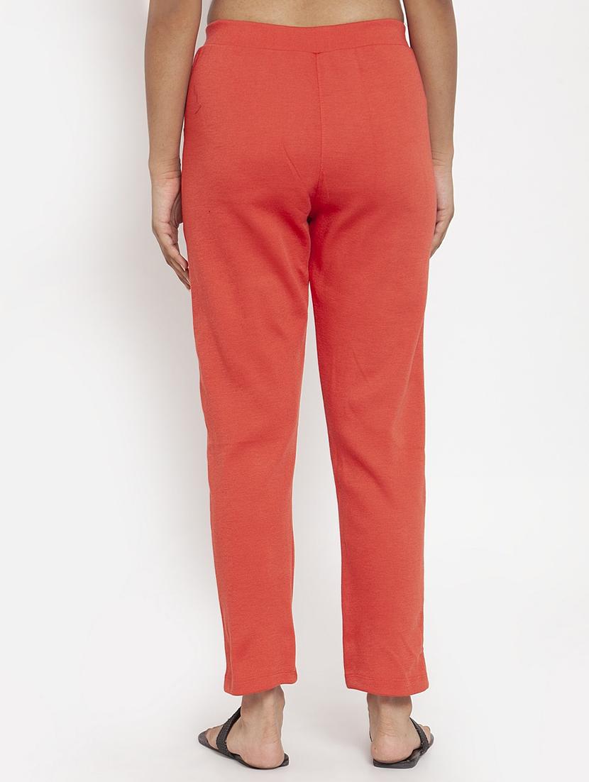 women solid ankle length pants - 18146274 - Standard Image - 2
