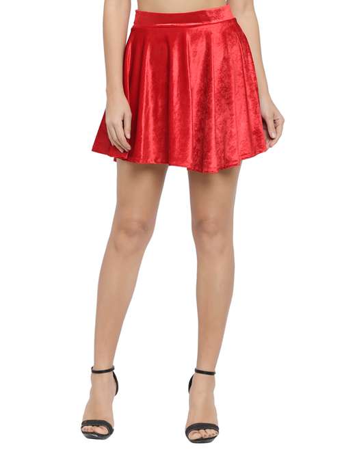 high rise velvet skirt - 18151024 - Very Small Image - 1