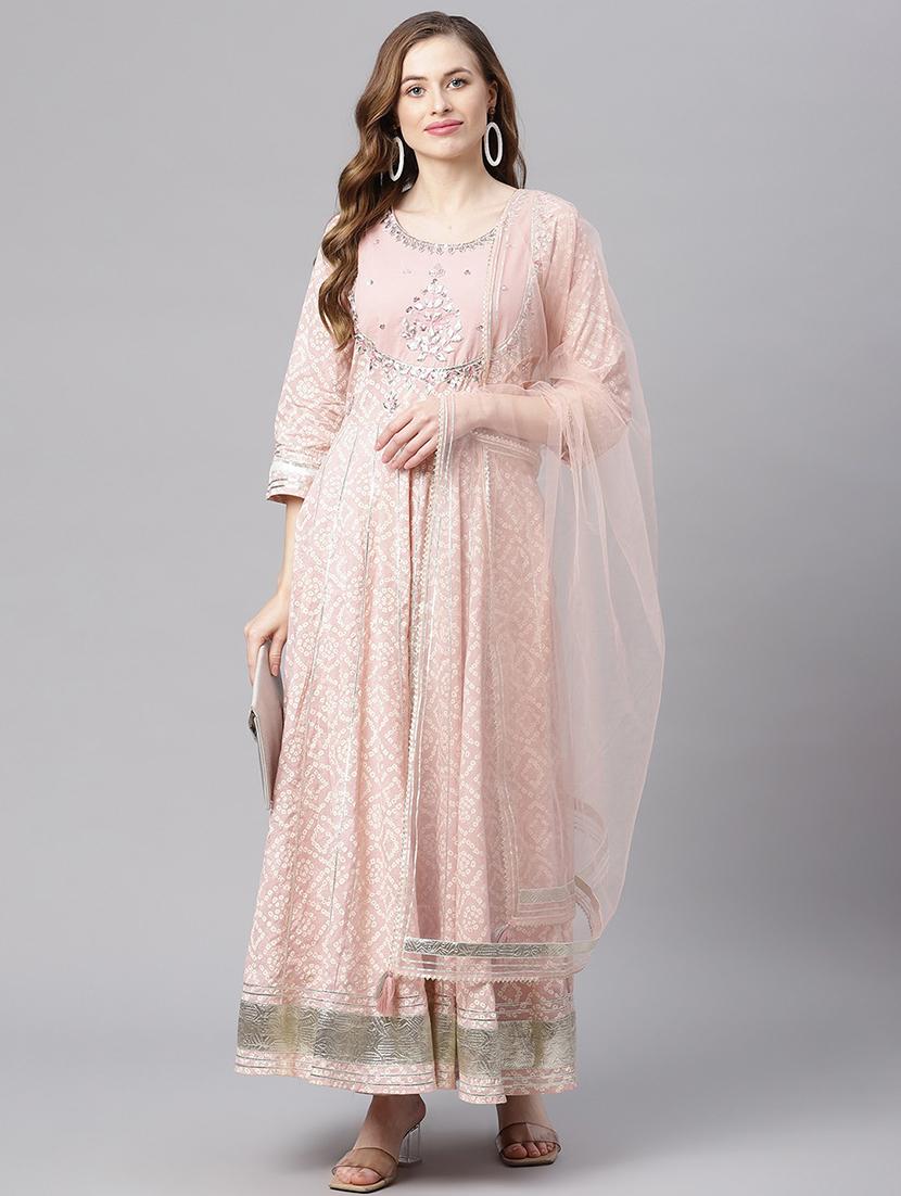 bandhani gota patti work kurta pant set with dupatta - 18160270 - Standard Image - 3