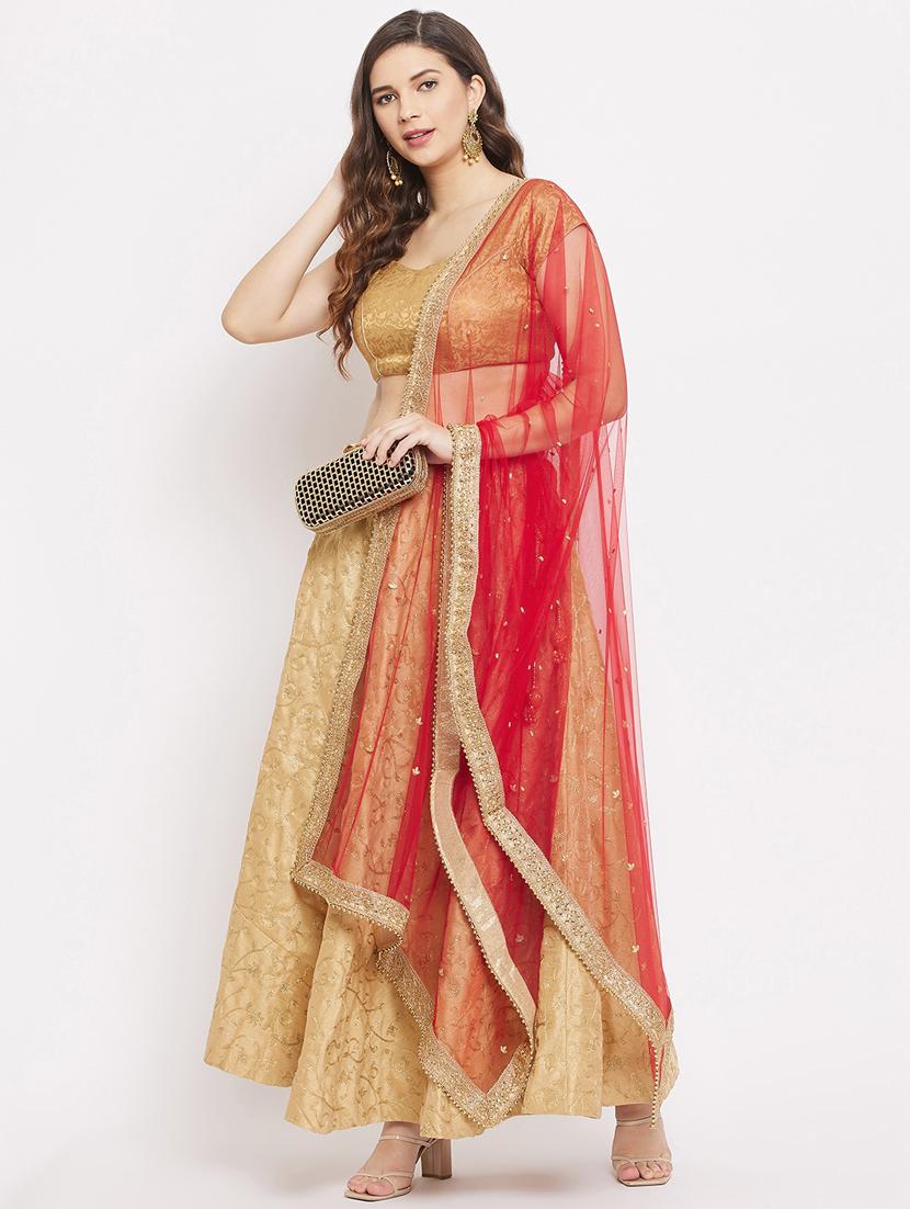 red net dupatta - 18163480 - Standard Image - 2
