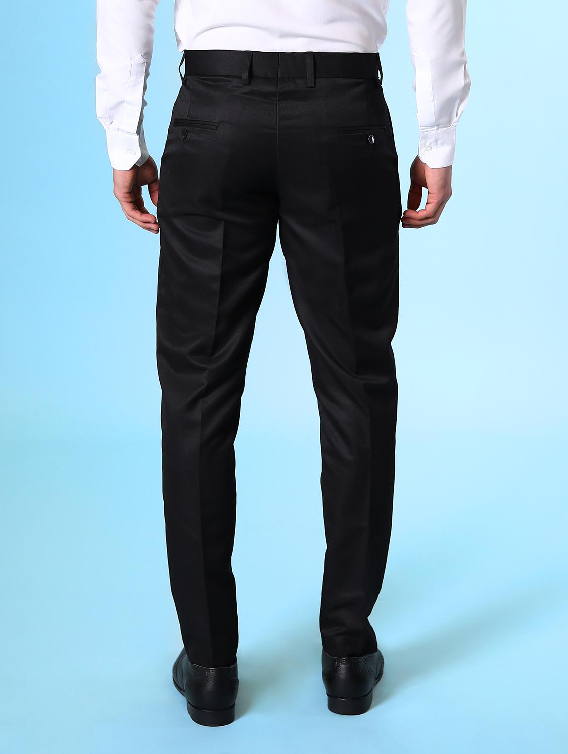 black solid flat front formal trouser - 18182076 - Zoom Image - 2