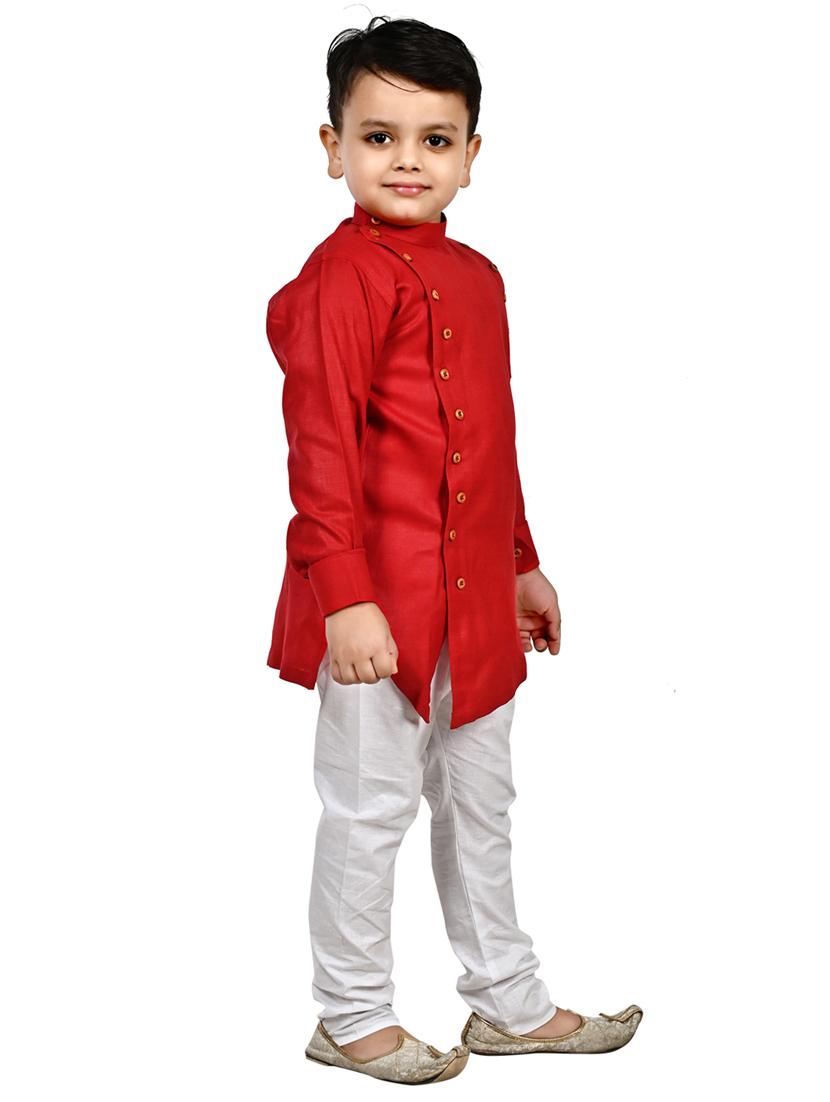 red solid kurta set - 18184585 - Standard Image - 2